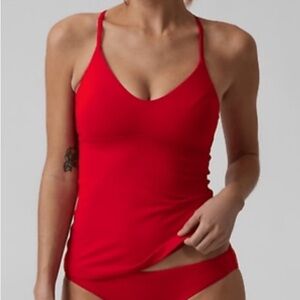 Athleta swim AC triangle tankini top matador red size Small